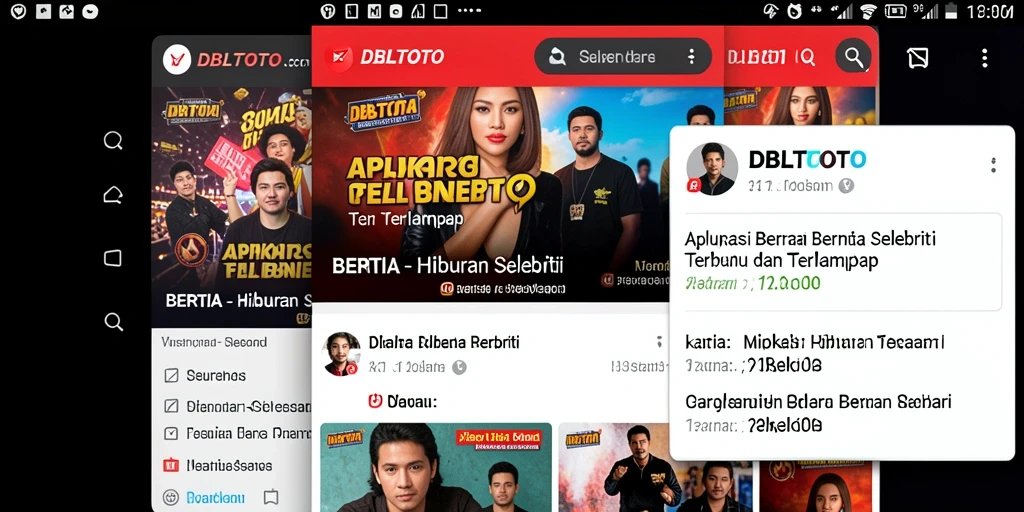 Tampilan antarmuka DBLTOTO dengan berbagai berita selebriti.