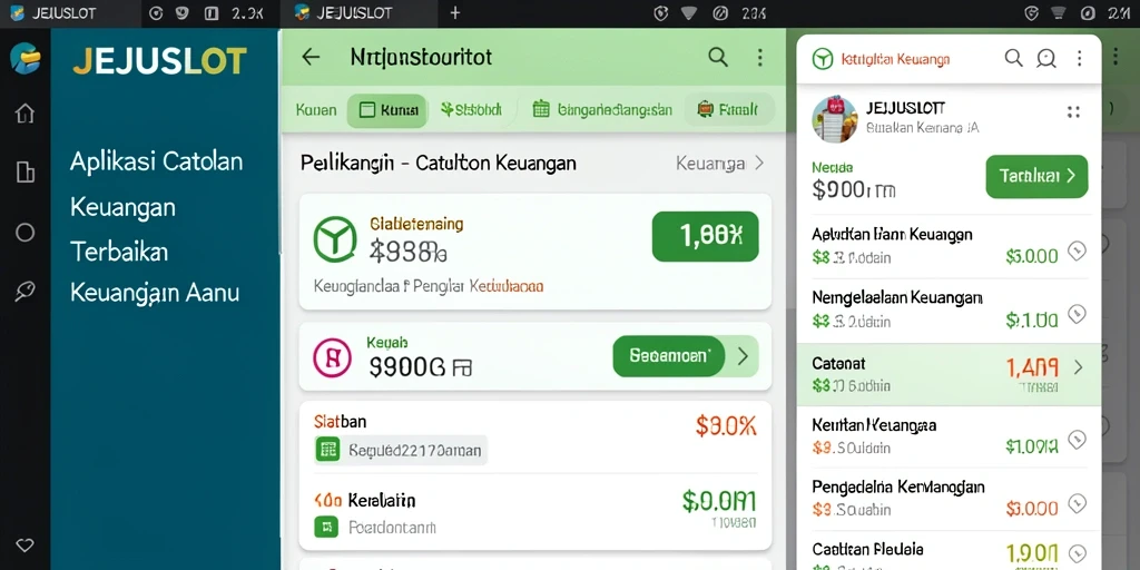 Tampilan antarmuka aplikasi JEJUSLOT untuk Catatan Keuangan yang praktis.