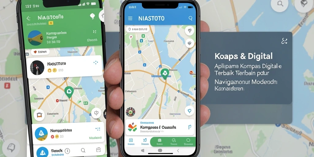 Antarmuka NIASTOTO yang intuitif menampilkan fungsi kompas digital dengan jelas.