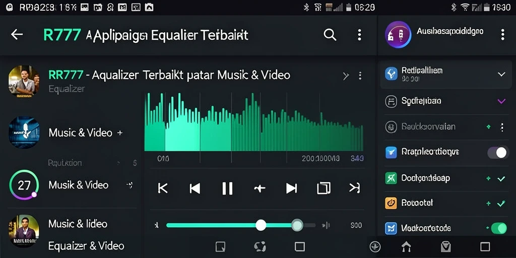 Tampilan antarmuka RR777 dengan fungsi Equalizer sederhana dan efisien.