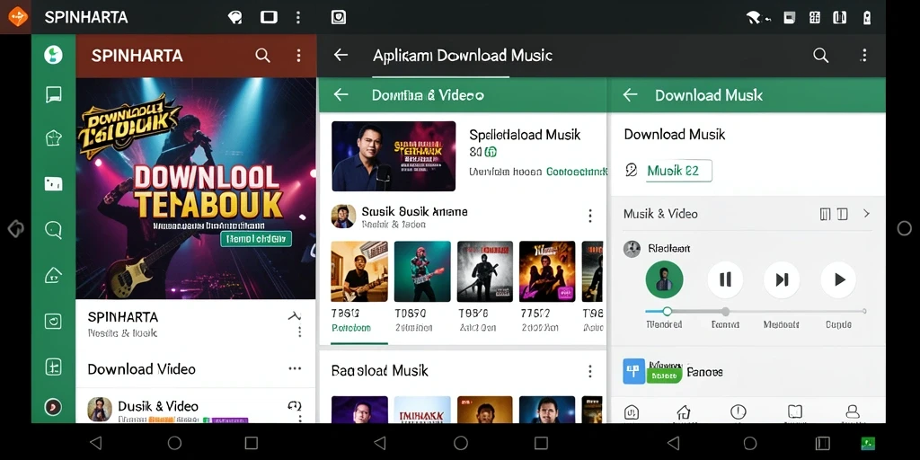 Tampilan antarmuka SPINHARTA untuk Download Musik yang menarik.
