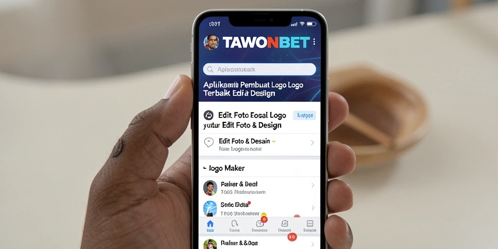 Antarmuka pengguna TAWONBET untuk membuat logo yang menarik.