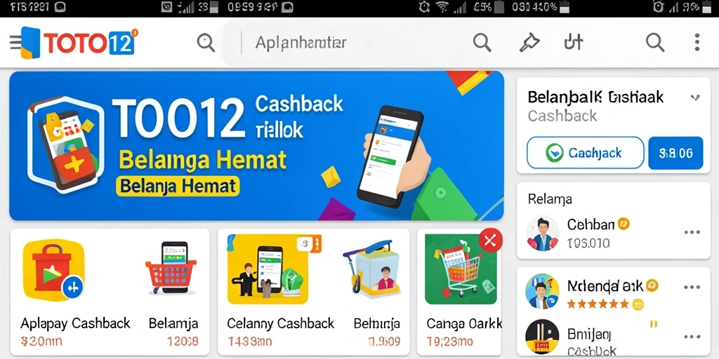 Tampilan antarmuka aplikasi TOTO12 dengan fitur cashback yang menarik.