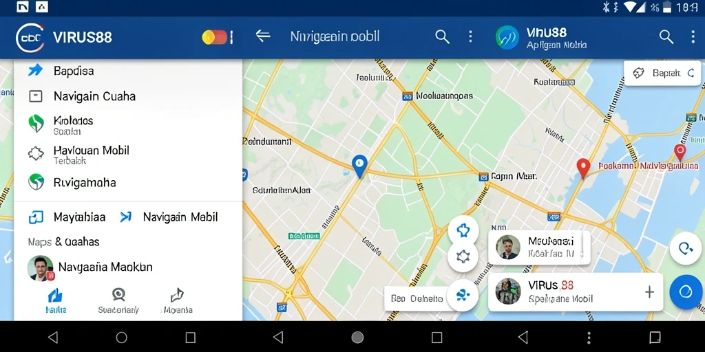 Antarmuka VIRUS88 yang mudah digunakan untuk navigasi mobil.